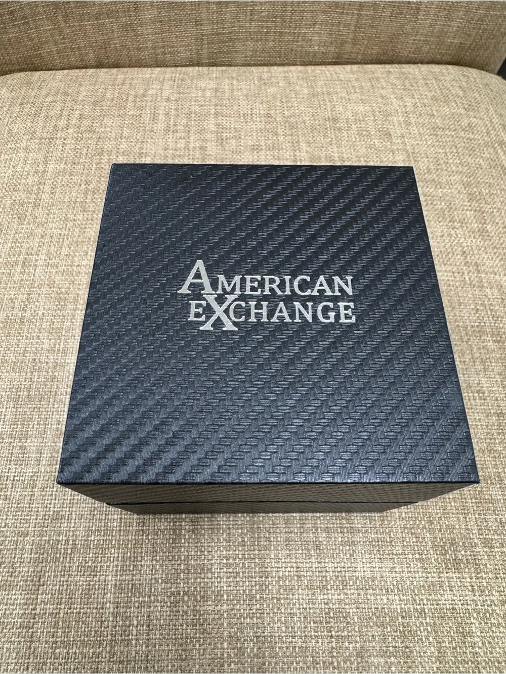 American Exchange Men’s Quartz Analog-Digital Watch Blue Leather Strap Gold Box